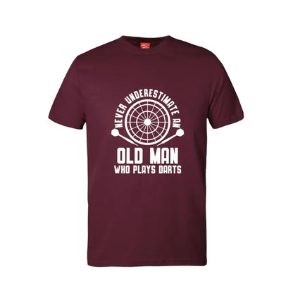 Never Underestimate An Old Man Who Plays Darts Cotton T-Shirt