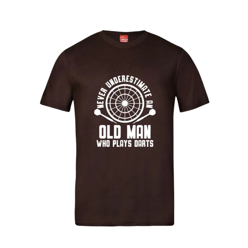 Never Underestimate An Old Man Who Plays Darts Cotton T-Shirt