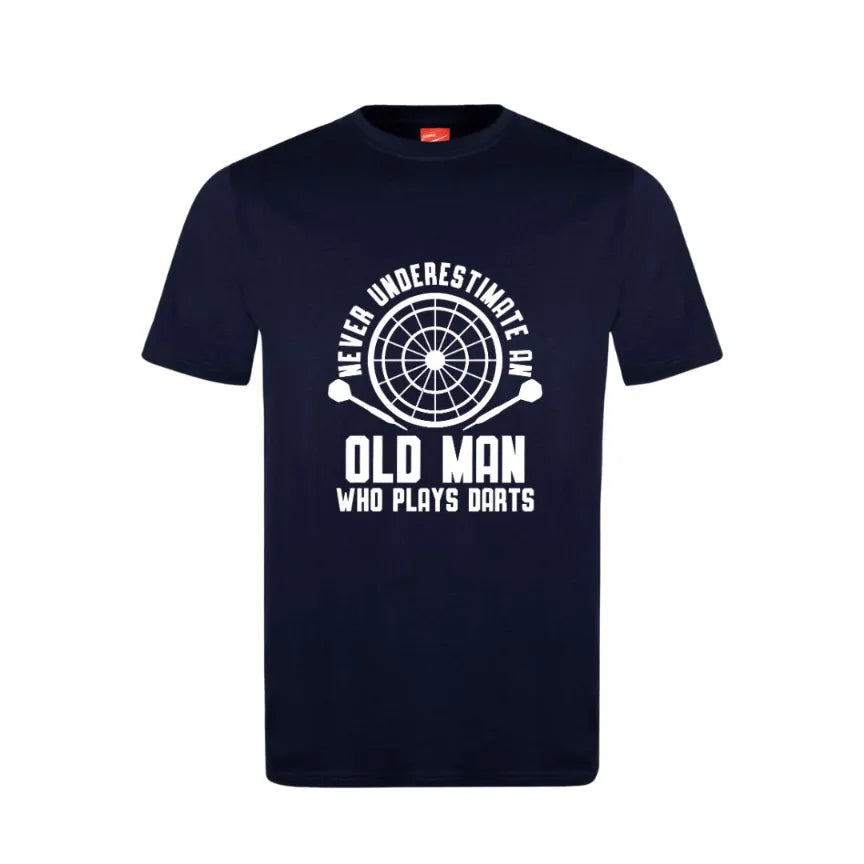 Never Underestimate An Old Man Who Plays Darts Cotton T-Shirt