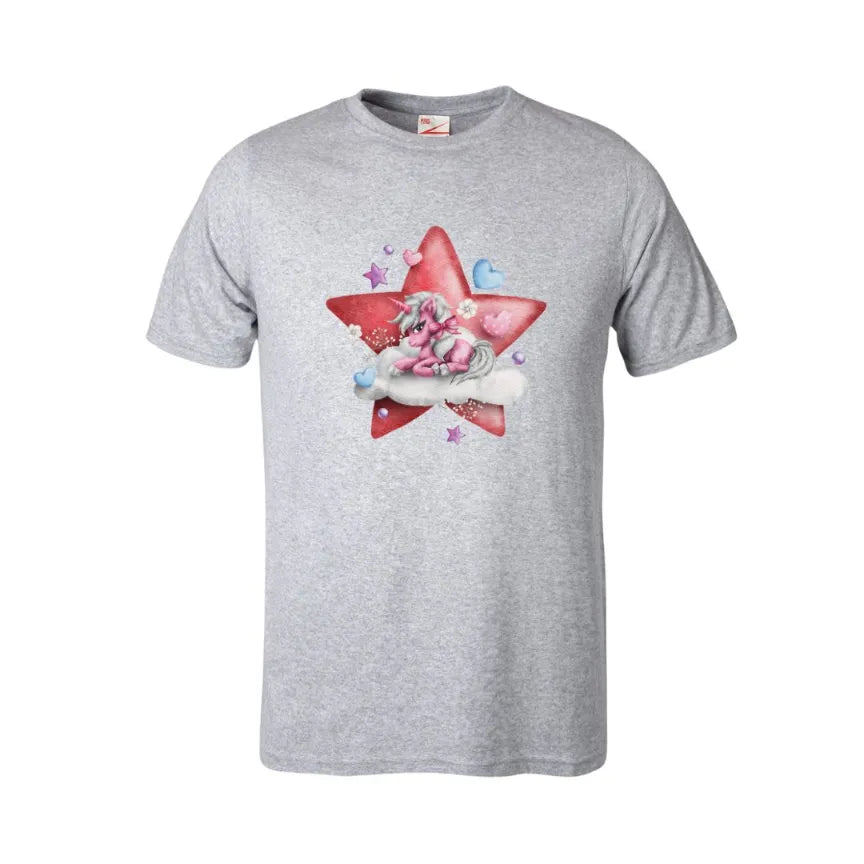 Pink Star Unicorn Kids T-Shirt