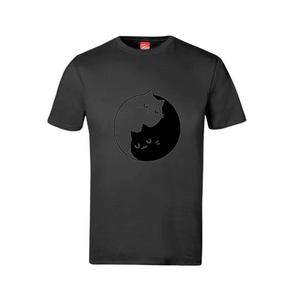 Ying Yang Cat Cotton T-Shirt