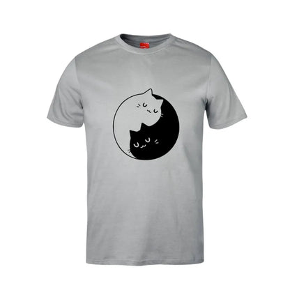 Ying Yang Cat Cotton T-Shirt