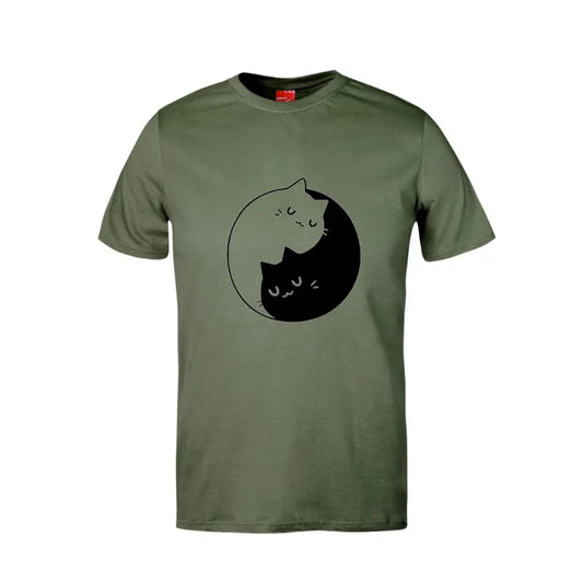 Ying Yang Cat Cotton T-Shirt