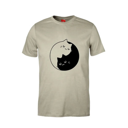 Ying Yang Cat Cotton T-Shirt