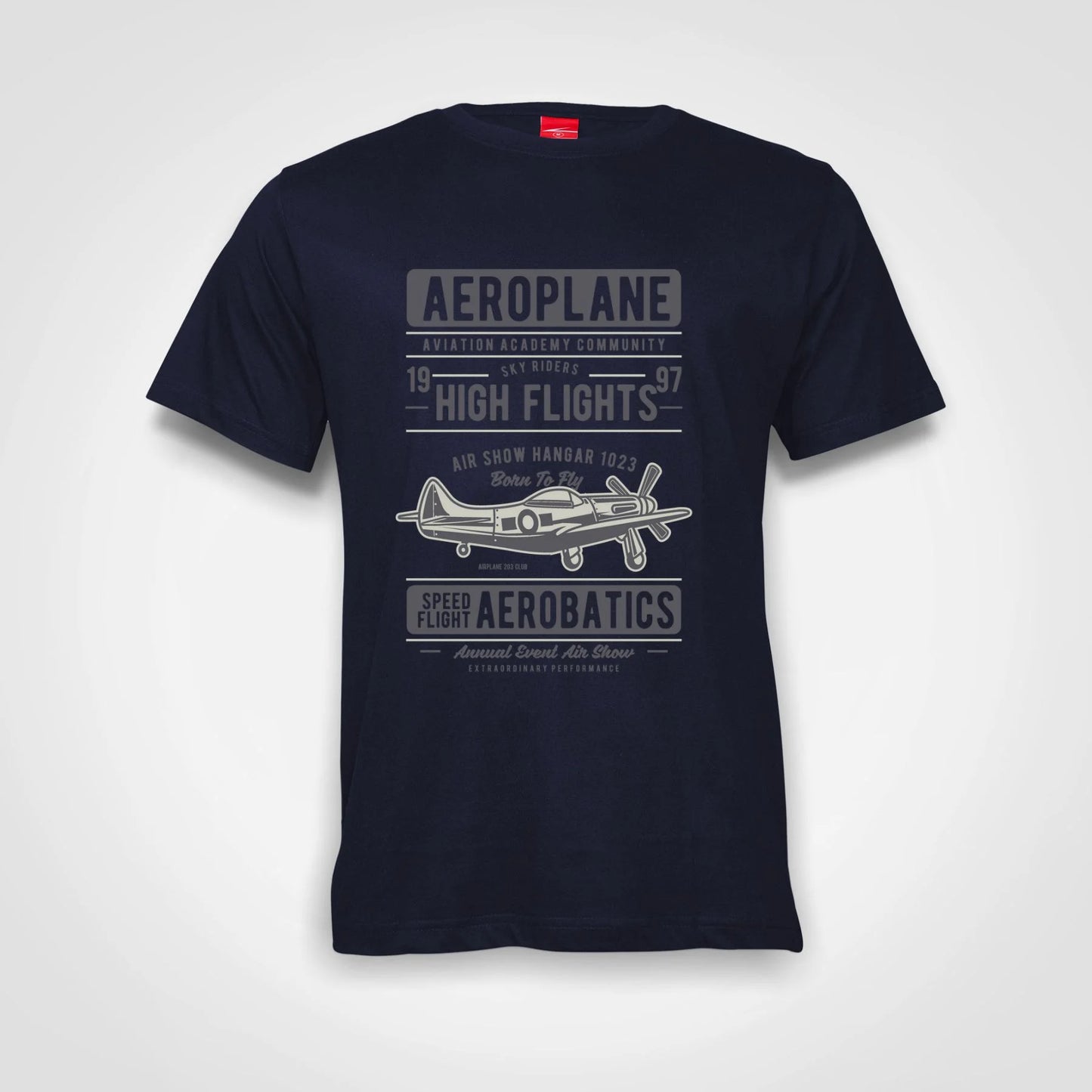 Aeroplane Aviation Academy Aerobatics Cotton T-Shirt Navy IZZIT APPAREL