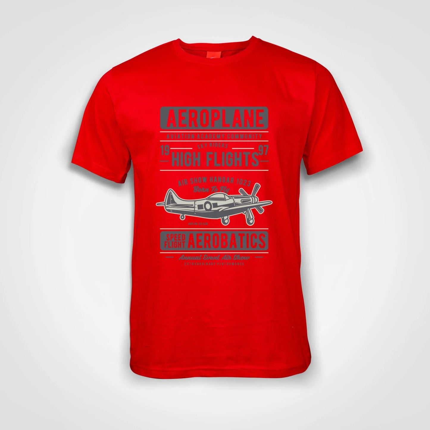 Aeroplane Aviation Academy Aerobatics Cotton T-Shirt Red IZZIT APPAREL