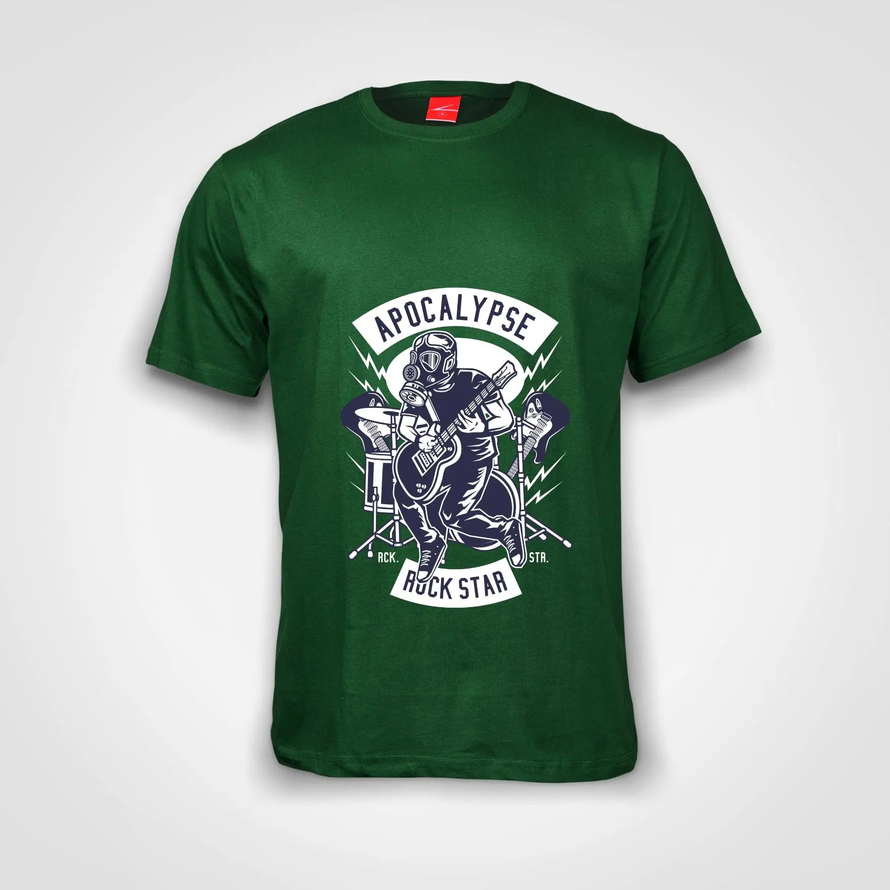 Apocalypse Rock Star Cotton T-Shirt Bottle Green IZZIT APPAREL