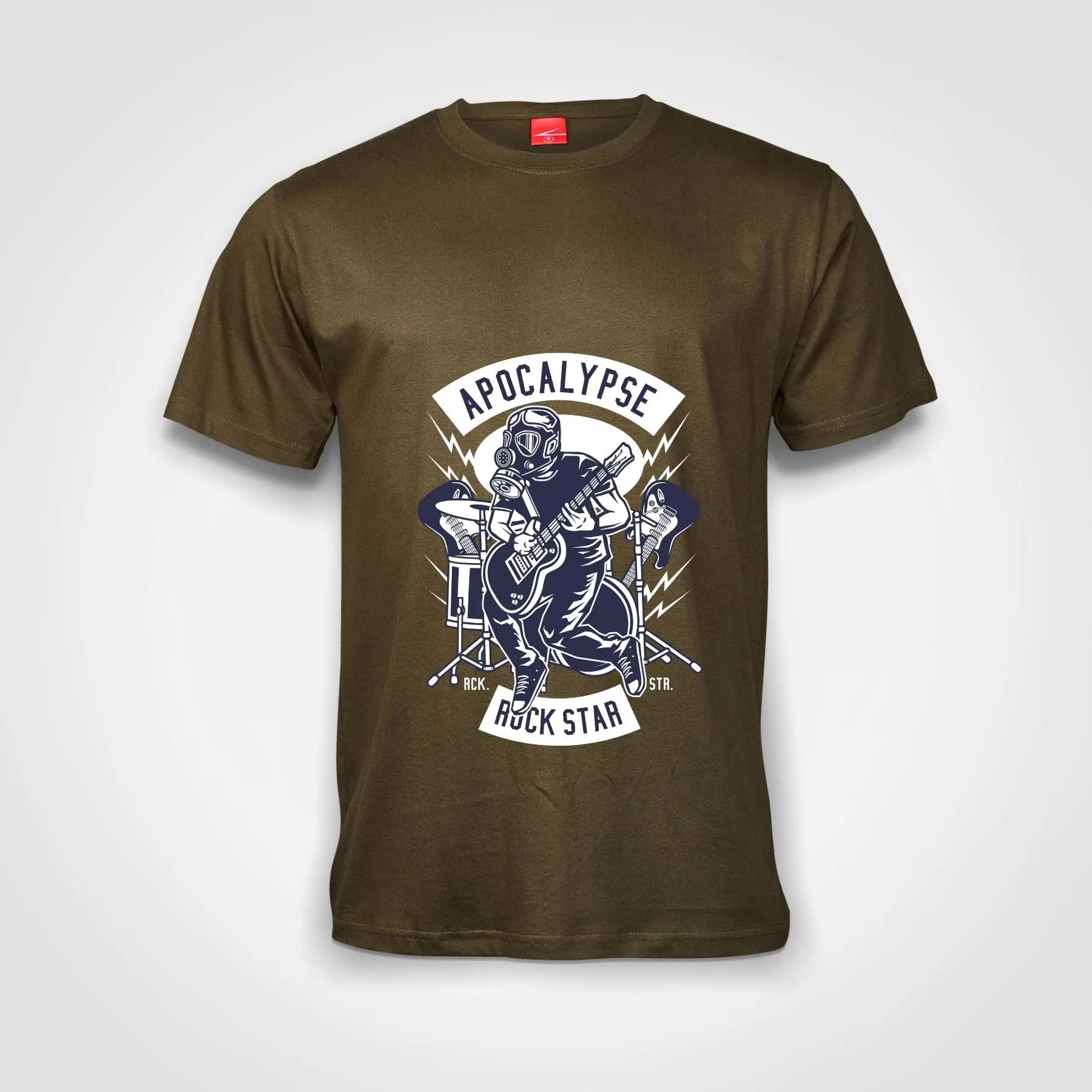 Apocalypse Rock Star Cotton T-Shirt Olive IZZIT APPAREL
