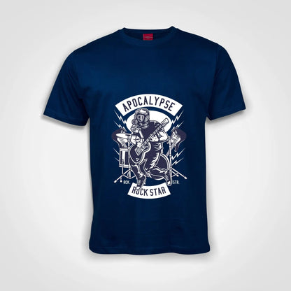 Apocalypse Rock Star Cotton T-Shirt Royal Blue IZZIT APPAREL