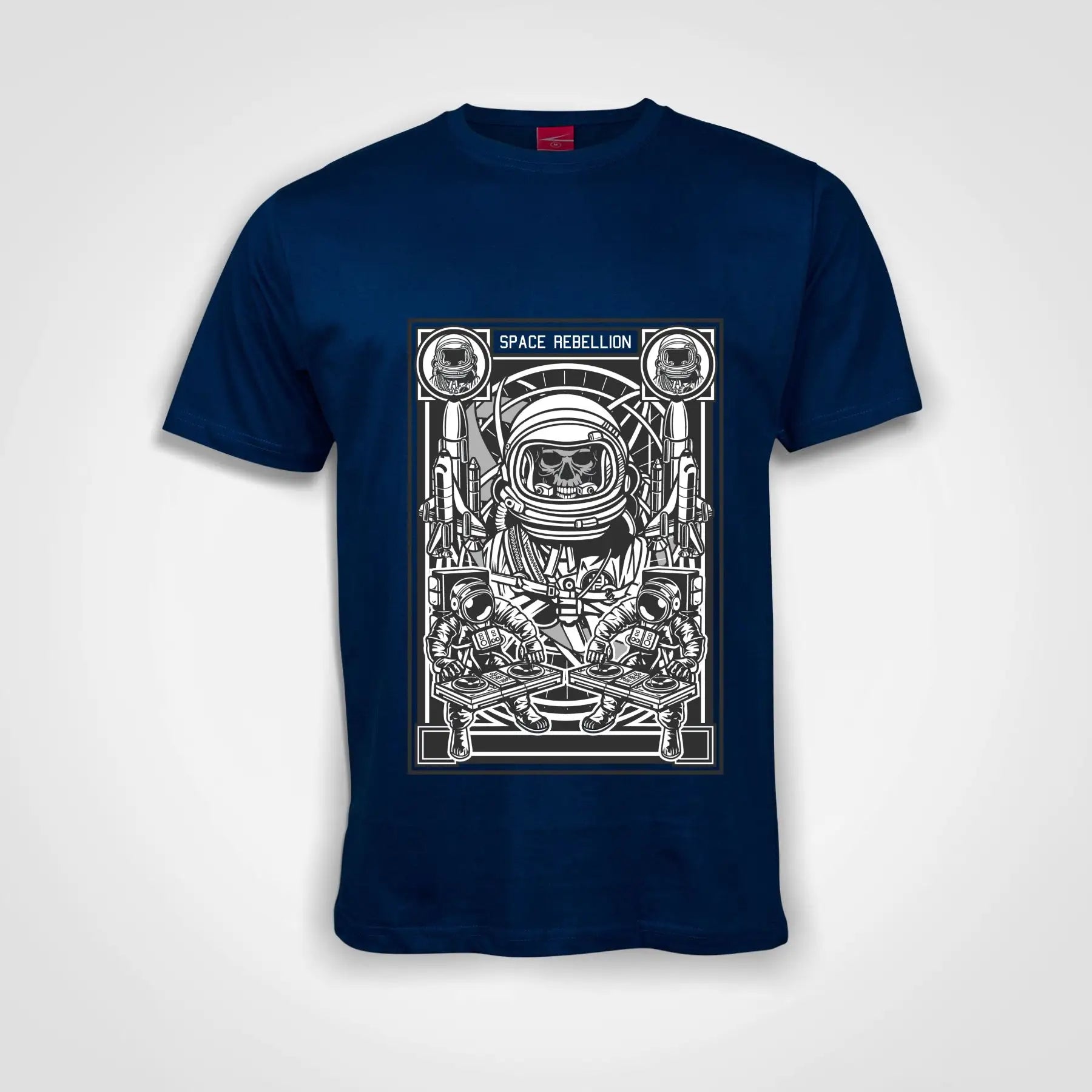 Astronaut Skull Space Rebellion Cotton T-Shirt Royal Blue IZZIT APPAREL