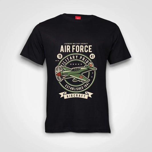 Aviation Air Force Cotton T-Shirt Black IZZIT APPAREL