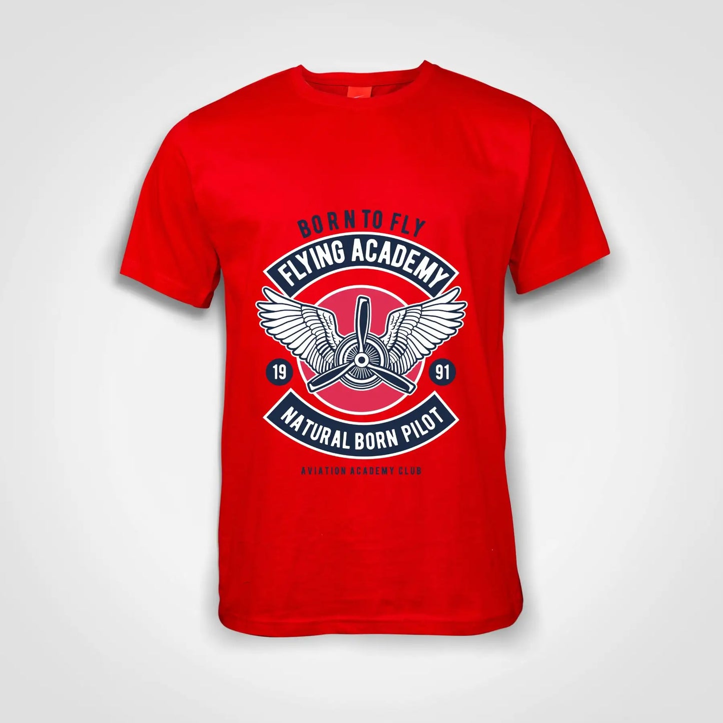 Aviation Flying Academy Club Cotton T-Shirt Red IZZIT APPAREL