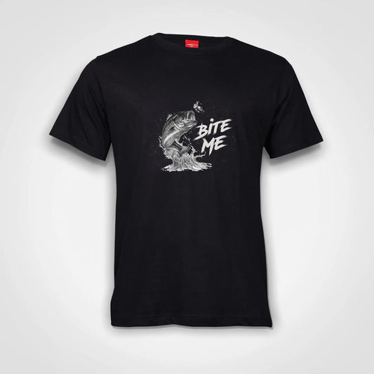 Bite Me Fishing Cotton T-Shirt Black IZZIT APPAREL