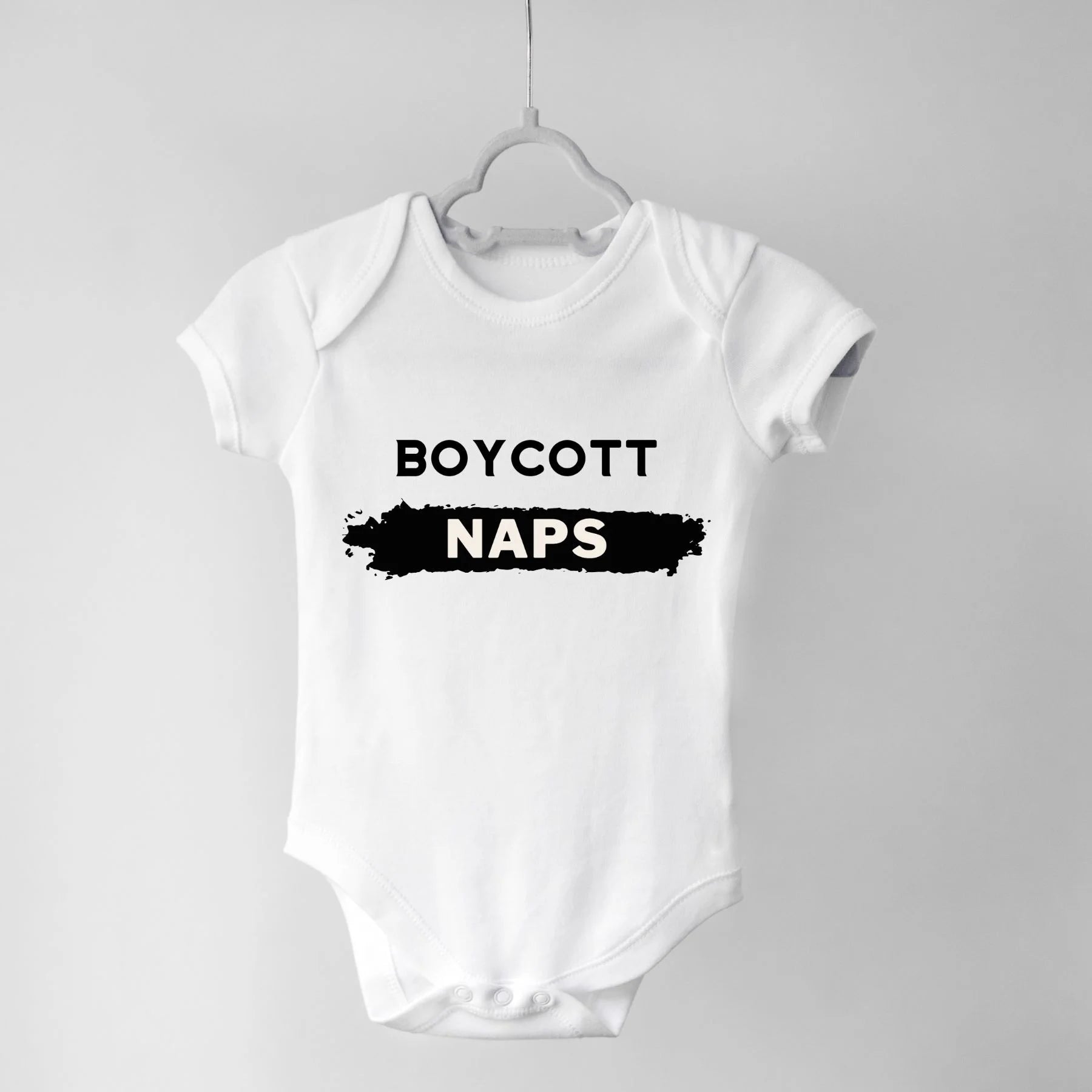 Boycott Naps Babygrow White IZZIT APPAREL