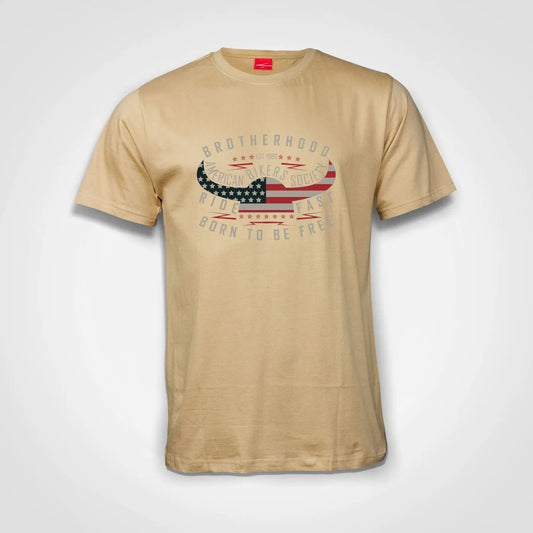 Brotherhood American Bikers Society Cotton T-Shirt Natural IZZIT APPAREL