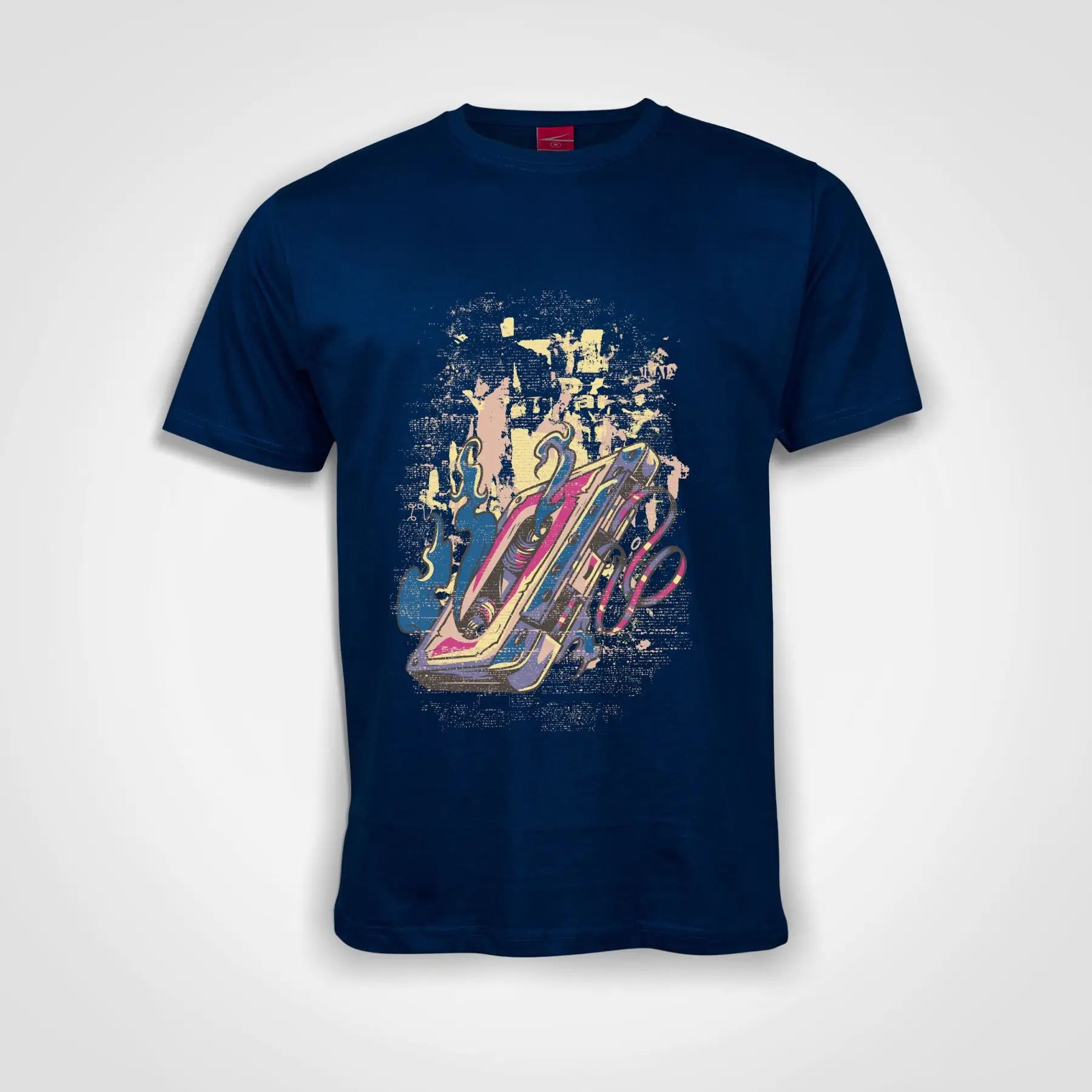 Burning Tape Cotton T-Shirt Royal Blue IZZIT APPAREL