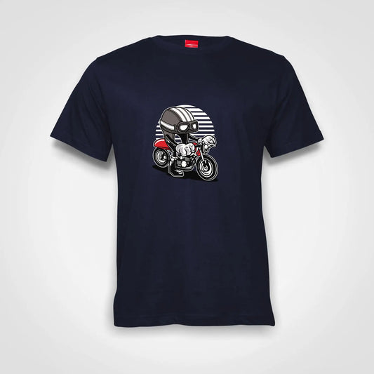 Caferacer Cartoon Cotton T-Shirt Navy IZZIT APPAREL