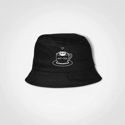 Cat Kit-Tea Bucket Hat Black IZZIT APPAREL