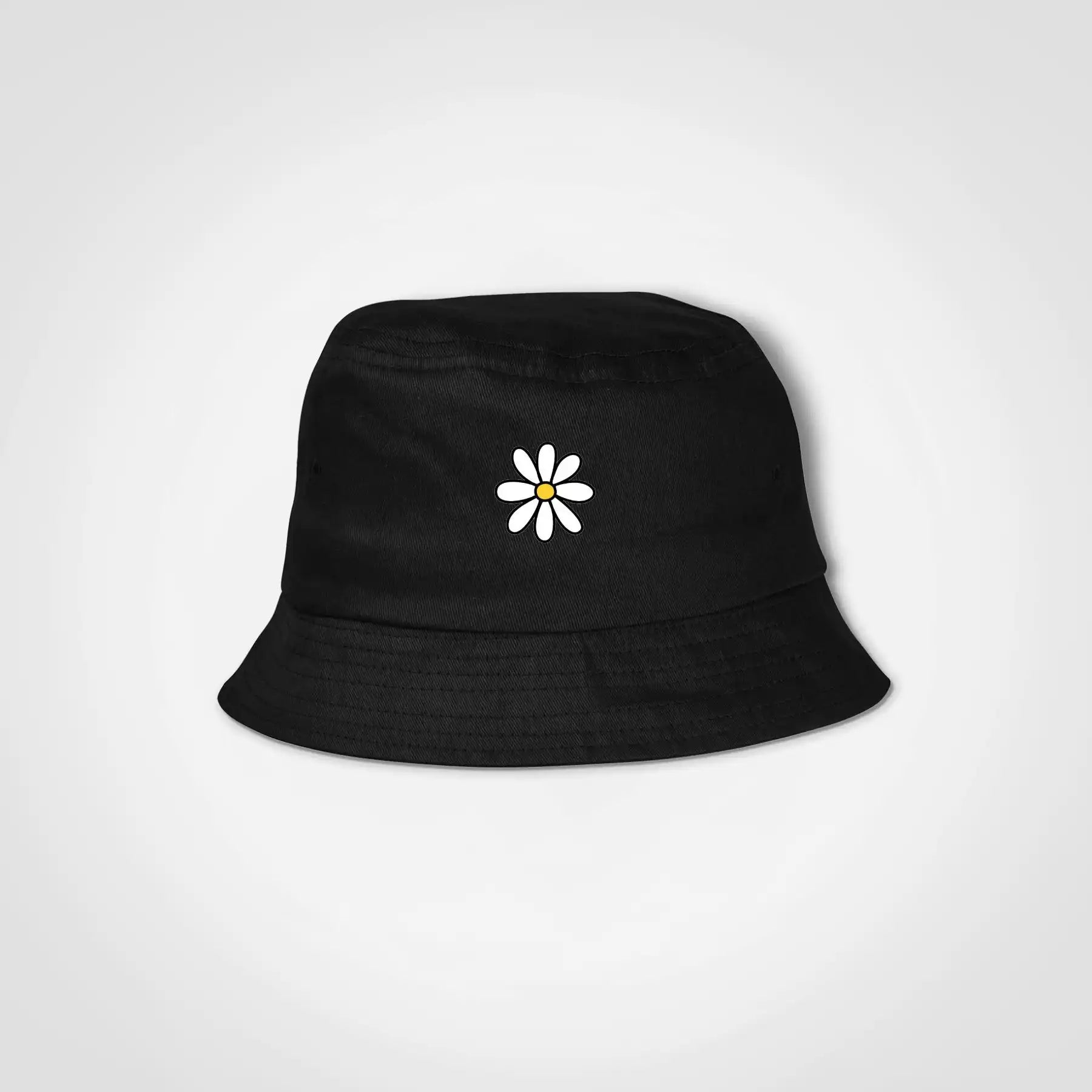 Daisy Bucket Hat Black IZZIT APPAREL