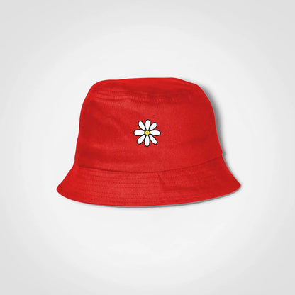 Daisy Bucket Hat Red IZZIT APPAREL