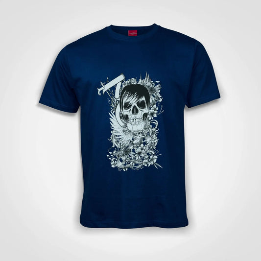 Emo Skull Cotton T-Shirt Royal Blue IZZIT APPAREL