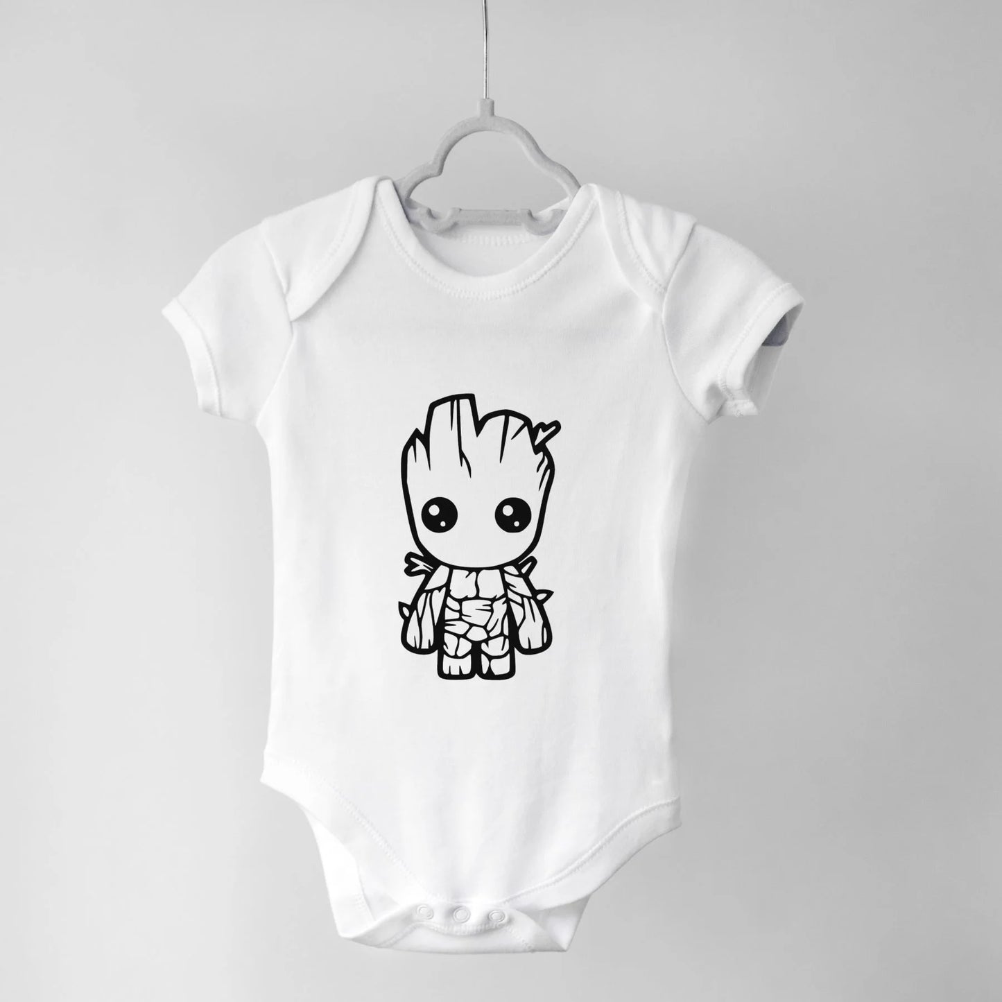 Groot Babygrow White IZZIT APPAREL